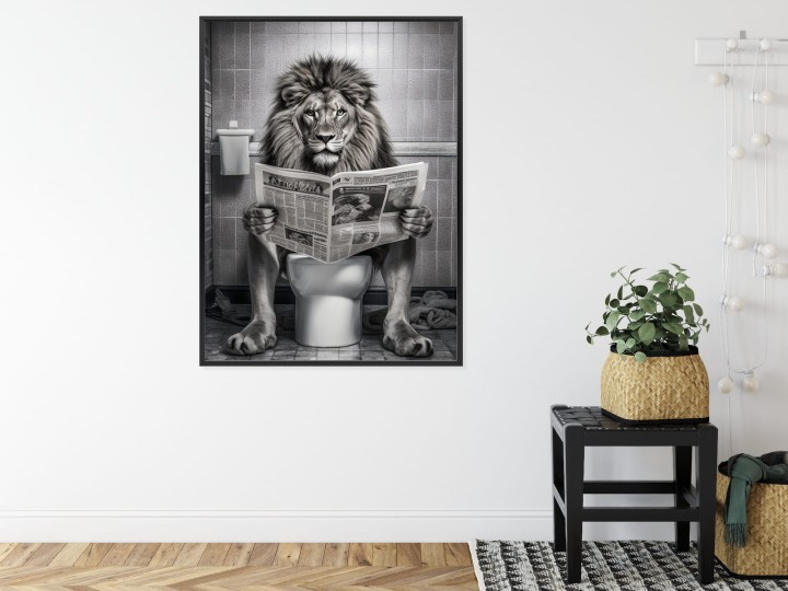 Plakat Lew Czytający Gazetę