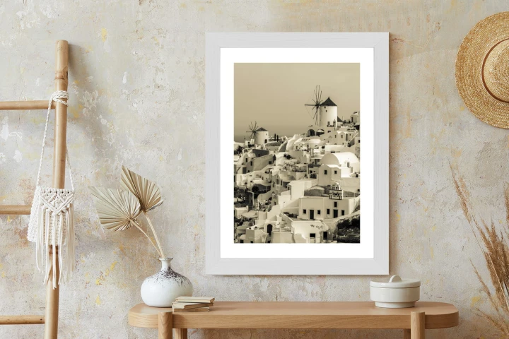 Plakat Typowa Architektura W Greckim Miasteczku Oia