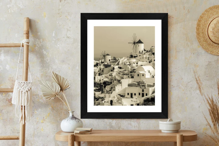 Plakat Typowa Architektura W Greckim Miasteczku Oia