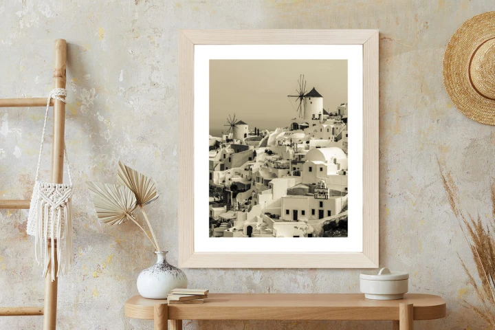 Plakat Typowa Architektura W Greckim Miasteczku Oia