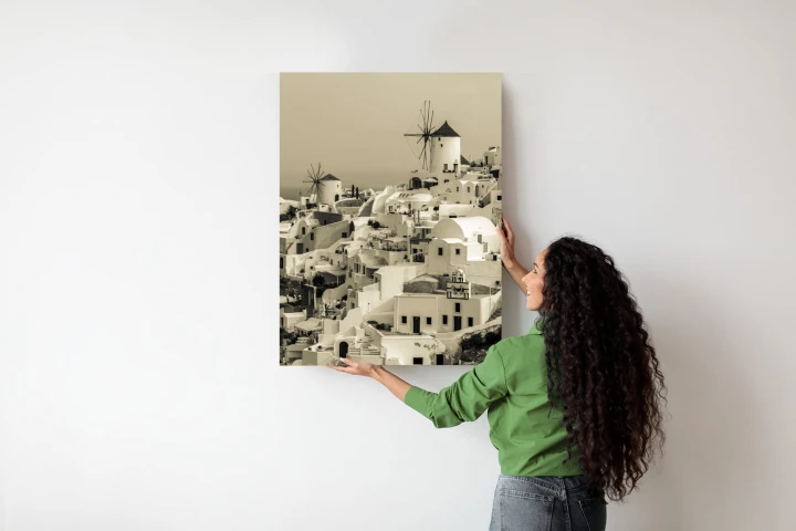 Plakat Typowa Architektura W Greckim Miasteczku Oia