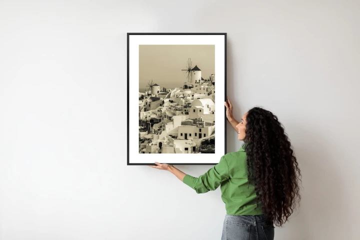 Plakat Typowa Architektura W Greckim Miasteczku Oia