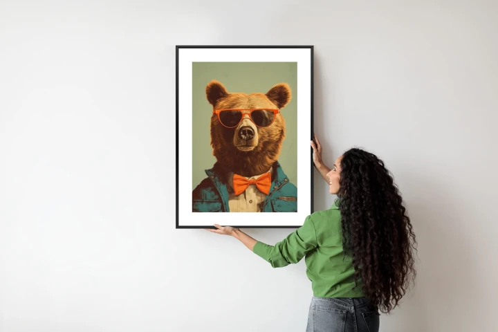 Plakat Miś W Okularach Przeciwsłonecznych