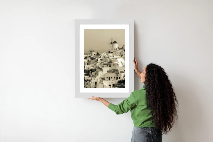 Plakat Typowa Architektura W Greckim Miasteczku Oia