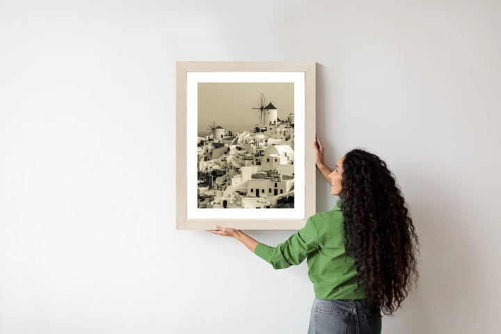 Plakat Typowa Architektura W Greckim Miasteczku Oia