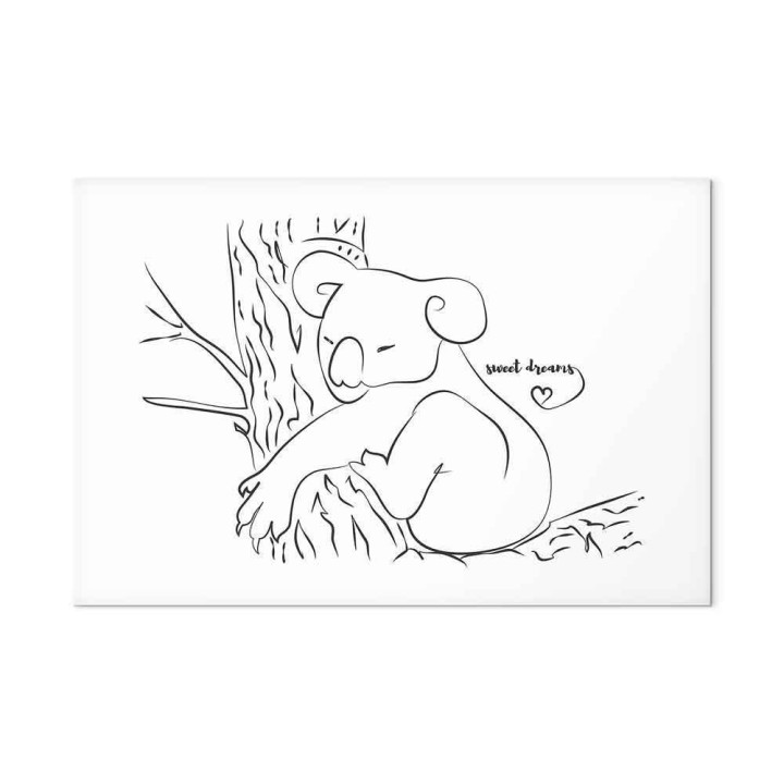 Obraz - Cichy urok natury (1-częściowy) - śpiący koala w czarno-białym tle