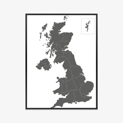 Plakat Podział Administracyjny Wielkiej Brytanii Na Mapie