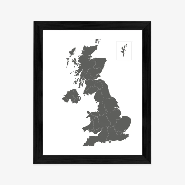 Plakat Podział Administracyjny Wielkiej Brytanii Na Mapie