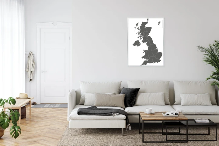 Plakat Podział Administracyjny Wielkiej Brytanii Na Mapie