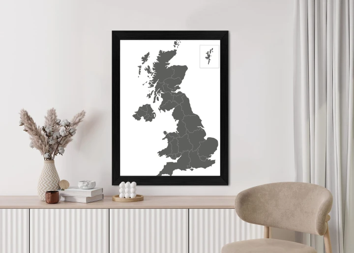 Plakat Podział Administracyjny Wielkiej Brytanii Na Mapie