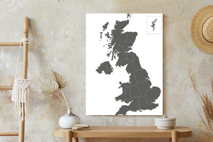 Plakat Podział Administracyjny Wielkiej Brytanii Na Mapie