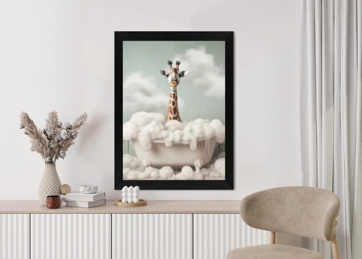 Plakat Portret Żyrafy W Wannie