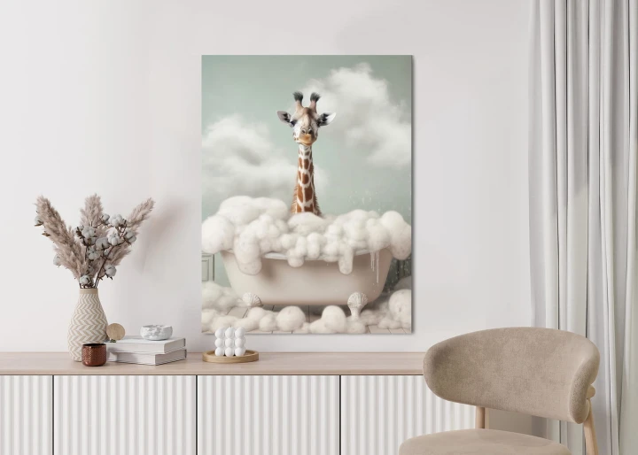 Plakat Portret Żyrafy W Wannie