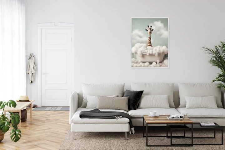 Plakat Portret Żyrafy W Wannie