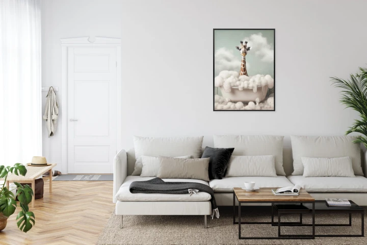 Plakat Portret Żyrafy W Wannie