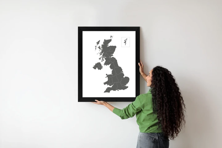 Plakat Podział Administracyjny Wielkiej Brytanii Na Mapie