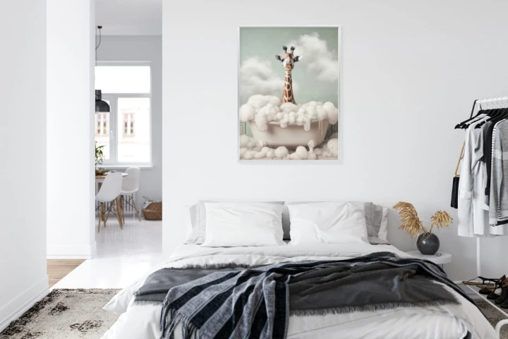 Plakat Portret Żyrafy W Wannie
