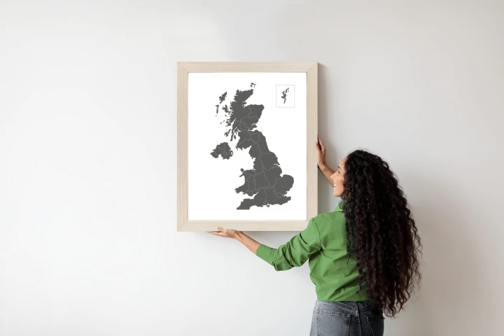 Plakat Podział Administracyjny Wielkiej Brytanii Na Mapie