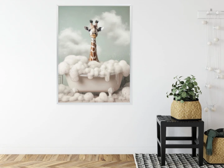 Plakat Portret Żyrafy W Wannie