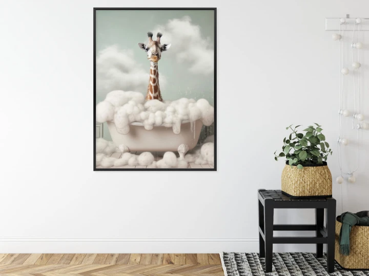 Plakat Portret Żyrafy W Wannie