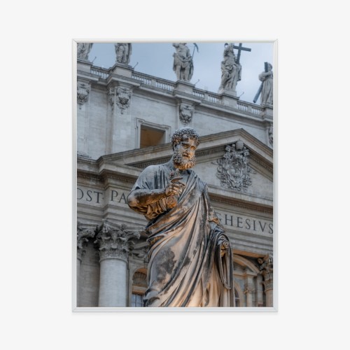 Plakat Posąg Przy Bazylice Św. Piotra W Watykanie