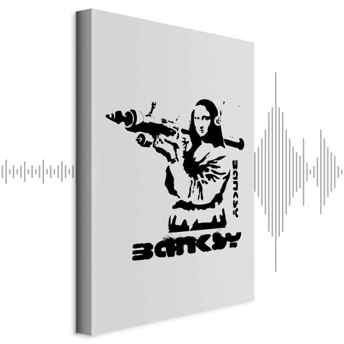 Obraz - Pojedynek kontrastów (1-częściowy) - Banksy na muralu z Mona Lisą