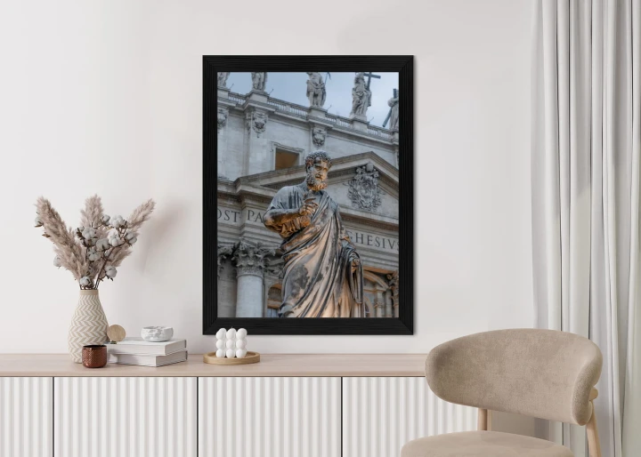 Plakat Posąg Przy Bazylice Św. Piotra W Watykanie