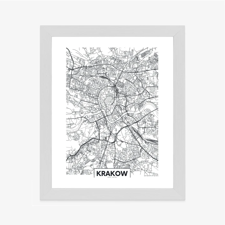 Plakat City Map Krakow, Travel Poster Design