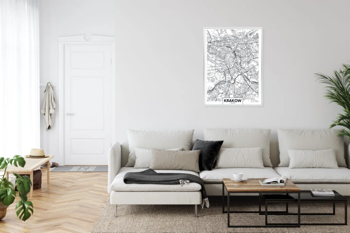 Plakat City Map Krakow, Travel Poster Design