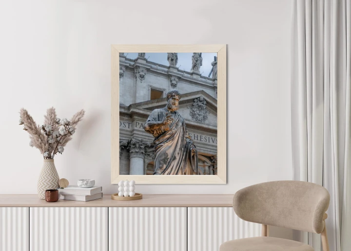 Plakat Posąg Przy Bazylice Św. Piotra W Watykanie