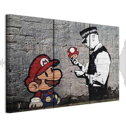 Obraz - Super Mario Mushroom Cop by Banksy