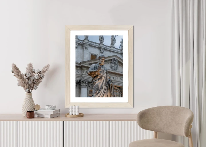 Plakat Posąg Przy Bazylice Św. Piotra W Watykanie