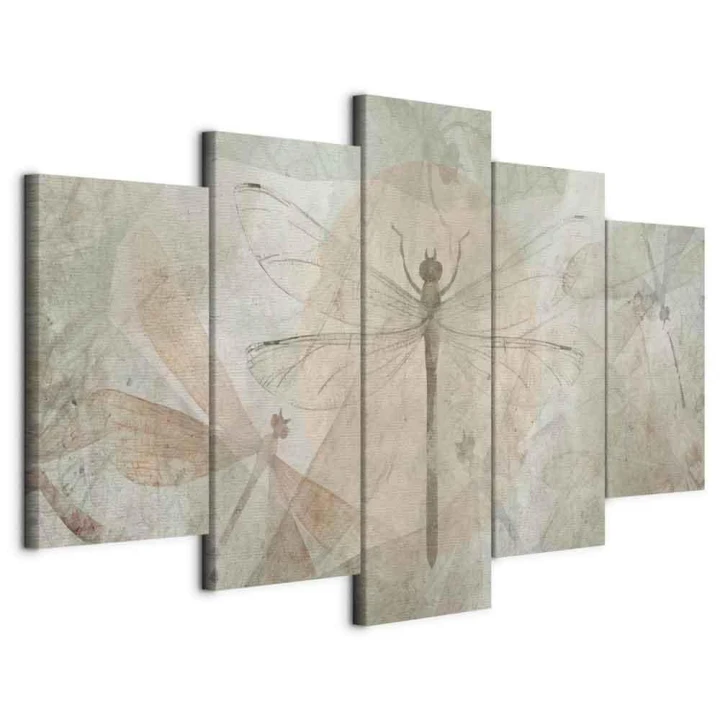 Obraz - Ważki (5-częściowy) szeroki