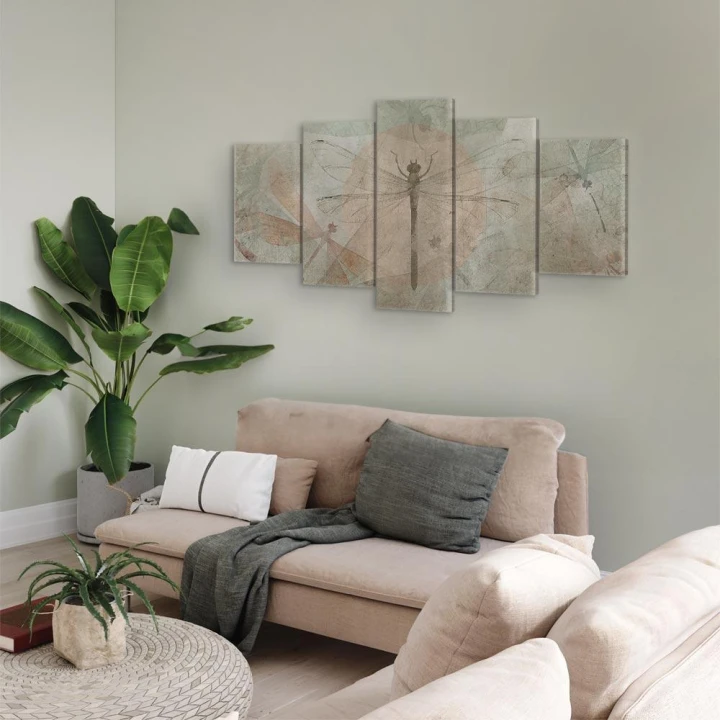 Obraz - Ważki (5-częściowy) szeroki