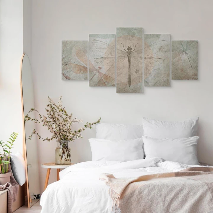 Obraz - Ważki (5-częściowy) szeroki