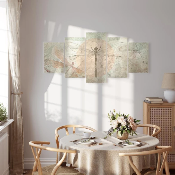 Obraz - Ważki (5-częściowy) szeroki