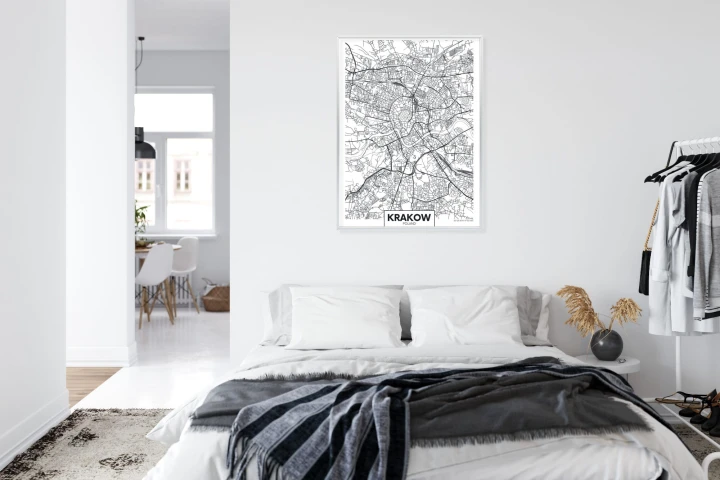 Plakat City Map Krakow, Travel Poster Design