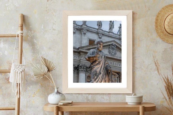 Plakat Posąg Przy Bazylice Św. Piotra W Watykanie