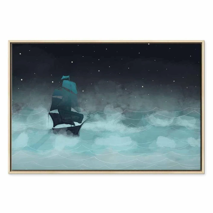 Obraz - Nocne fale (1-częściowy) szeroki - drugi wariant