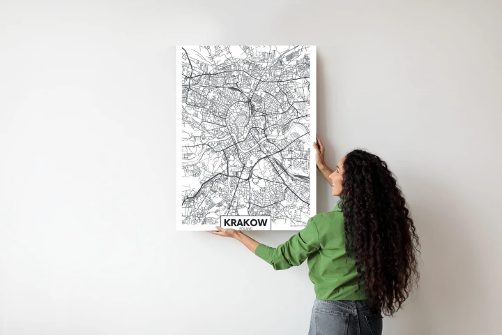 Plakat City Map Krakow, Travel Poster Design