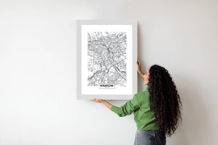 Plakat City Map Krakow, Travel Poster Design