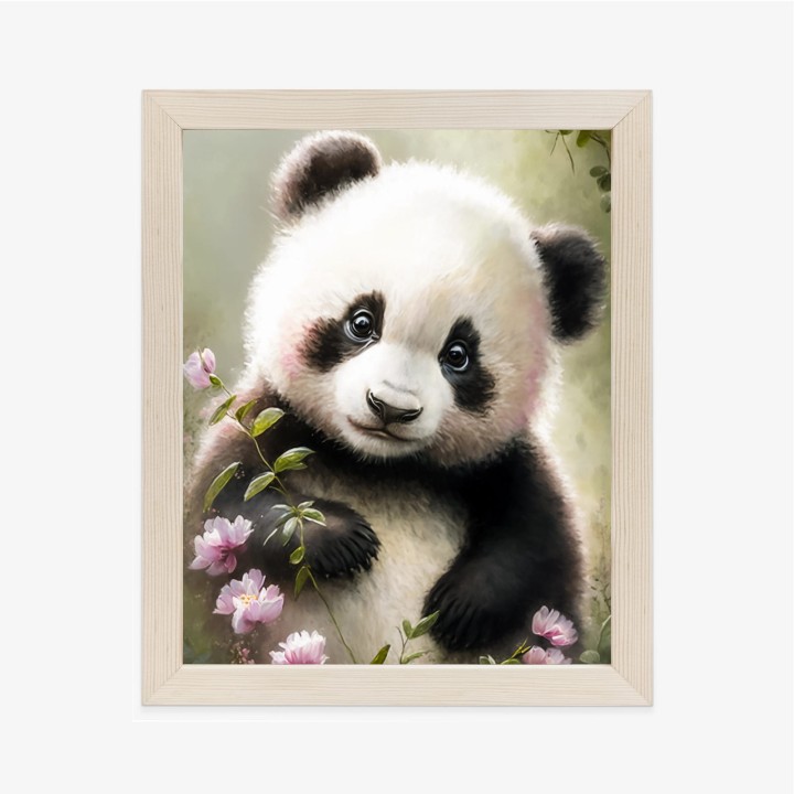 Plakat Bajkowa Panda W Kwiatkach