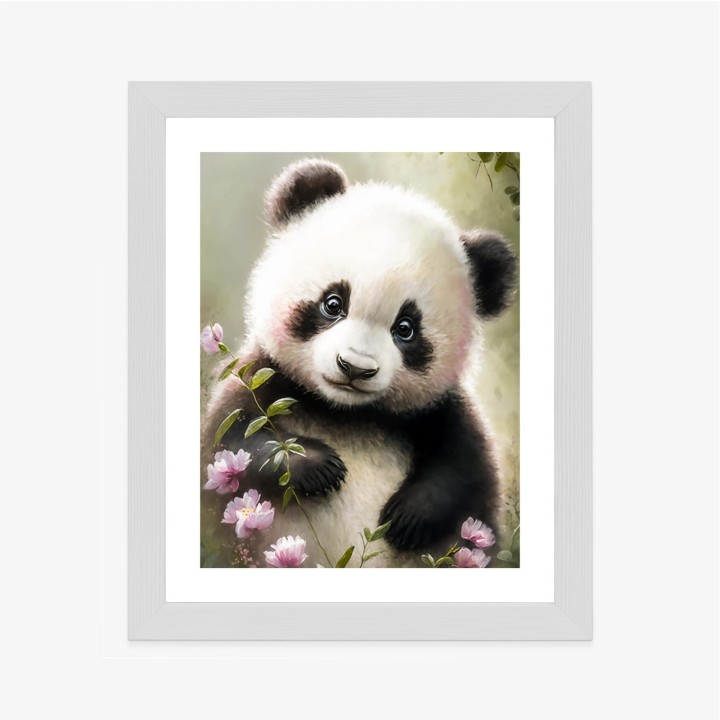 Plakat Bajkowa Panda W Kwiatkach