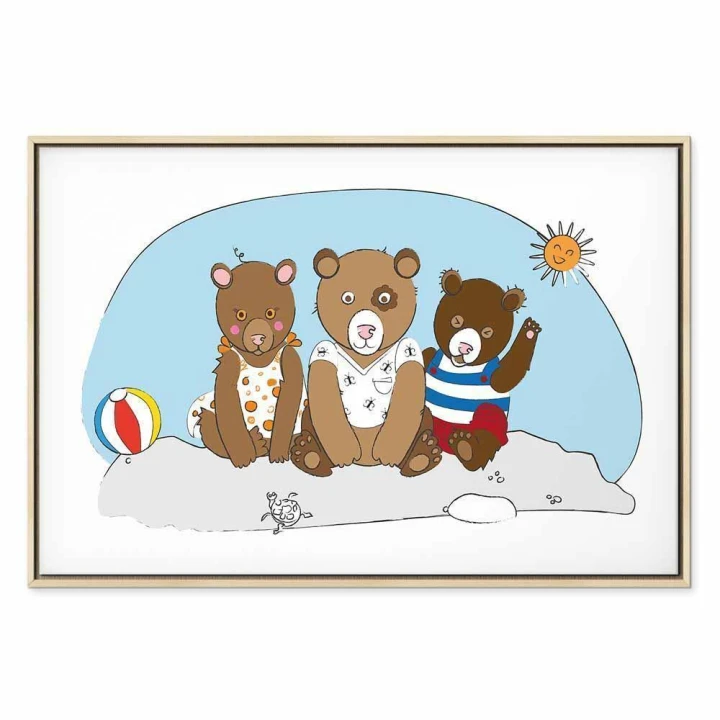 Obraz - Misie na plaży (1-częściowy) szeroki