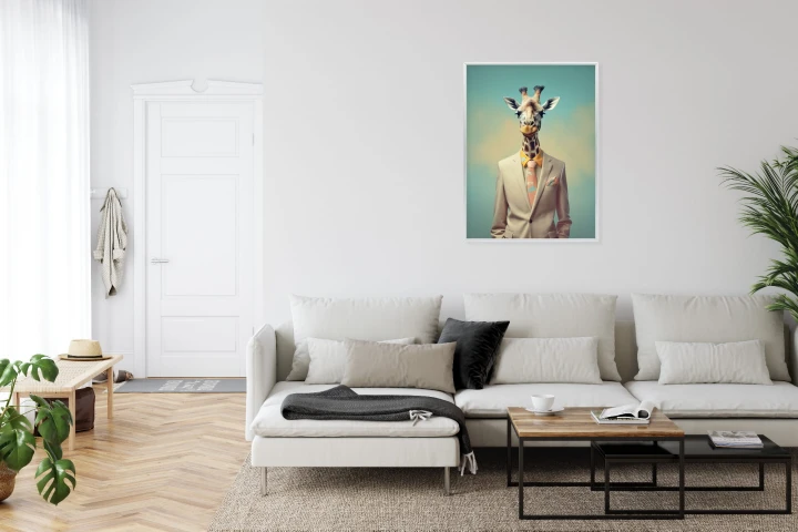 Plakat Żyrafa Jako Pan Młody W Kostiumie