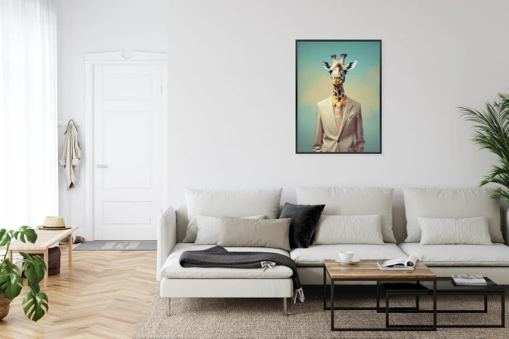 Plakat Żyrafa Jako Pan Młody W Kostiumie