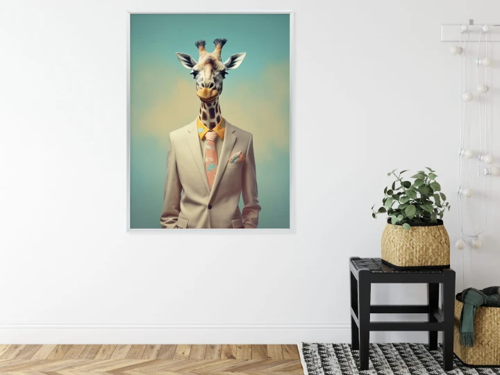 Plakat Żyrafa Jako Pan Młody W Kostiumie