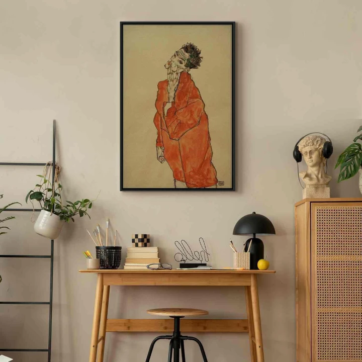 Obraz - Egon Schiele – Autoportret (Mężczyzna w pomarańczowej koszuli)