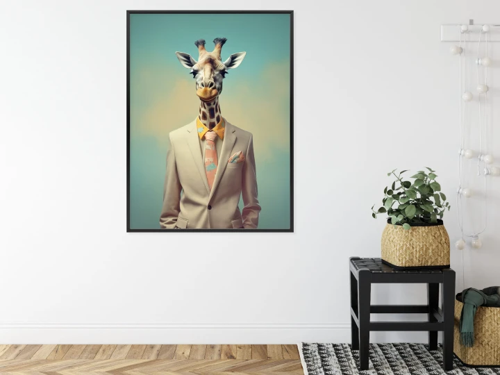 Plakat Żyrafa Jako Pan Młody W Kostiumie