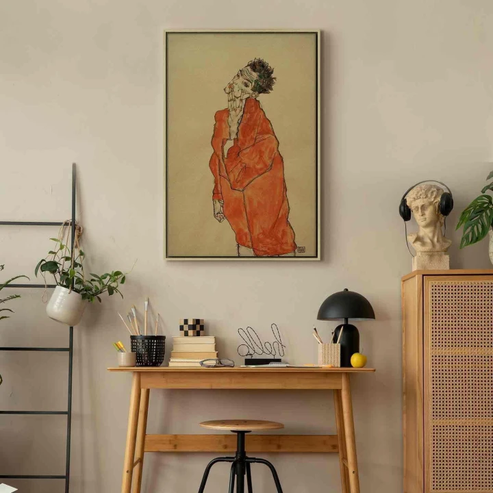 Obraz - Egon Schiele – Autoportret (Mężczyzna w pomarańczowej koszuli)